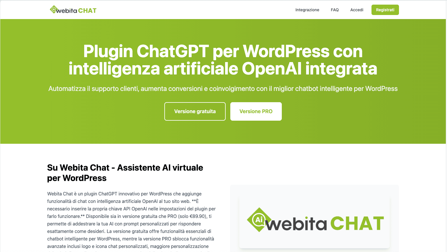 Webita Chat – Piattaforma SaaS